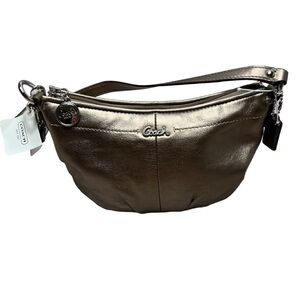 Nwt Coach Leather Copper Silver Metallic Shoulder Bag